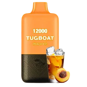 Tugboat Super Peach Ice, Tugboat 12000, Tugboat Disposable, Peach Ice Vape, 12000 Puffs Vape, Disposable Vape, Vape Dubai, Vape UAE, Nicotine 5%