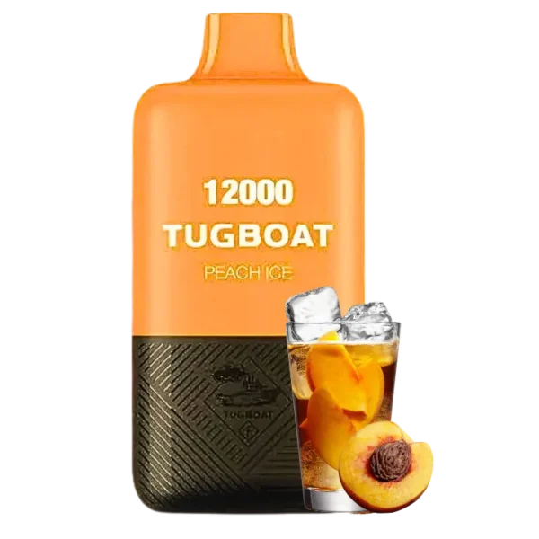 Tugboat Super Peach Ice, Tugboat 12000, Tugboat Disposable, Peach Ice Vape, 12000 Puffs Vape, Disposable Vape, Vape Dubai, Vape UAE, Nicotine 5%