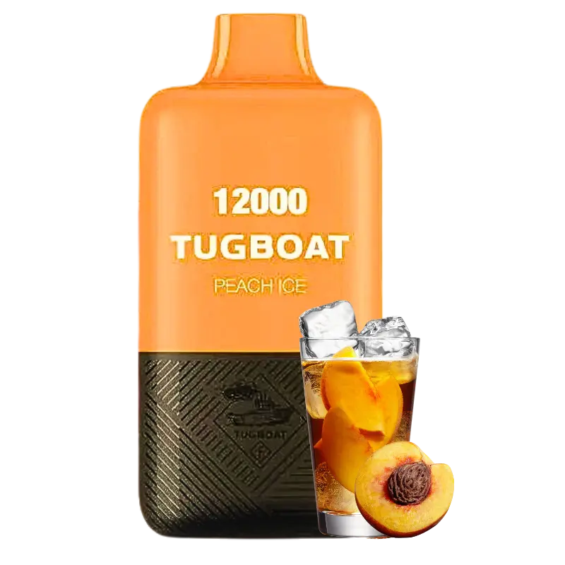 Tugboat-Super-Cool-Mint-Ice-12000-Disposable-Vape-In-Dubai Tugboat Super Peach Ice, Tugboat 12000, Tugboat Disposable, Peach Ice Vape, 12000 Puffs Vape, Disposable Vape, Vape Dubai, Vape UAE, Nicotine 5%