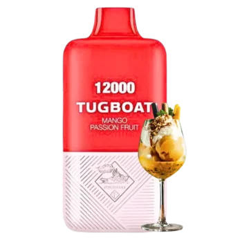 Tugboat Super, Mango Passion Fruit, 12000 Puffs, Disposable Vape, Tropical Vape, Fruit Ice Vape, Dubai Vape, relx vape in dubai, Long-Lasting Disposable, Rechargeable Disposable