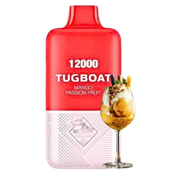 Tugboat Super, Mango Passion Fruit, 12000 Puffs, Disposable Vape, Tropical Vape, Fruit Ice Vape, Dubai Vape, relx vape in dubai, Long-Lasting Disposable, Rechargeable Disposable